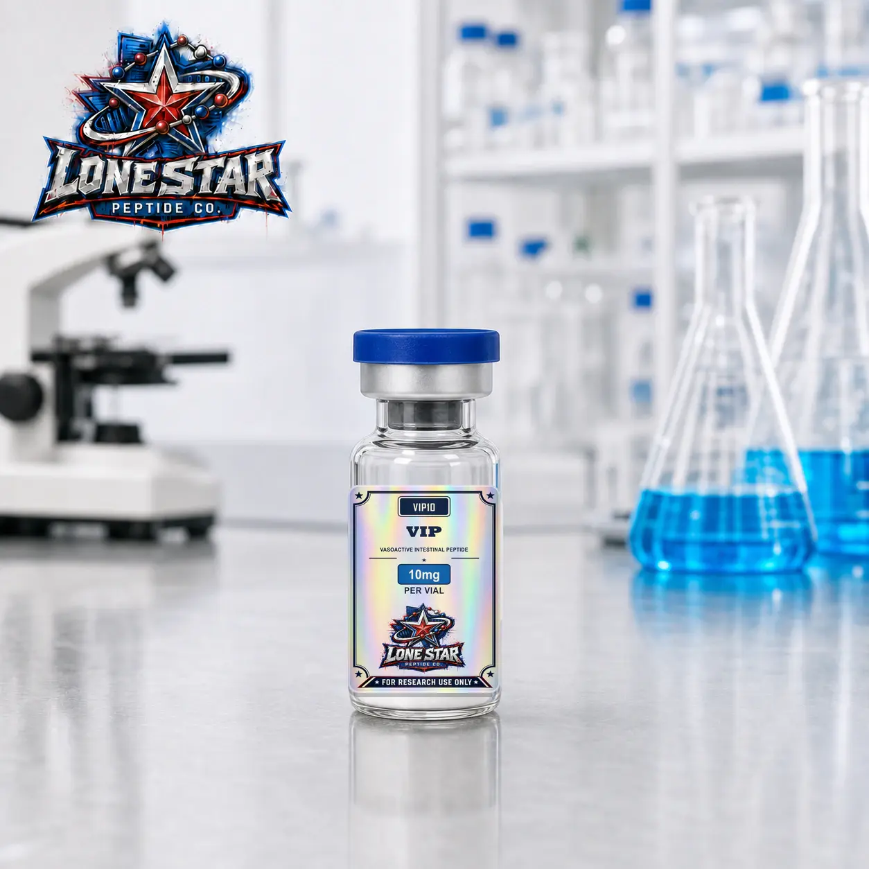 VIP (Vasoactive Intestinal Peptide) — 10 mg Lone Star Peptide Co. vial